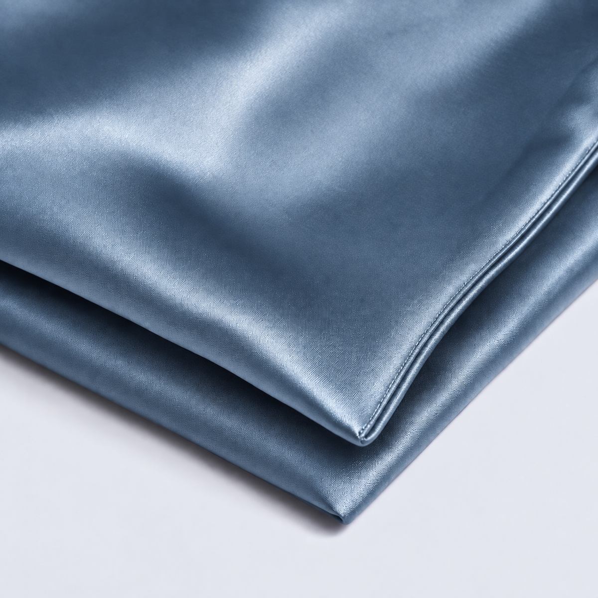 Seide Kissenbezug – Blau, Nahaufnahme